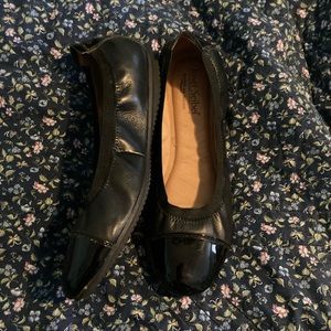 Black Josef Seibel Black Leather Flats Size 10